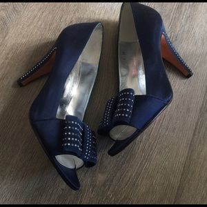 Garolini Italy Midnight Blue Evening Heel sz 8